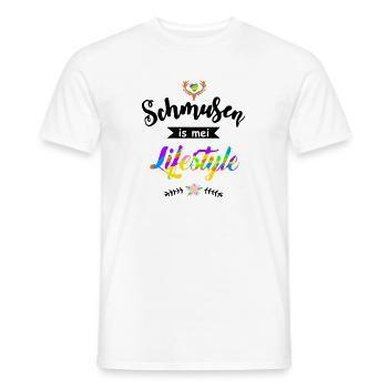 Schmusen is mei Lifestyle - Flirten Küssen Kiss me - Männer T-Shirt - Weiß - Vorne - AI Model Male 178 dark (178cm)