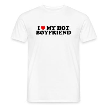 J’aime mon petit ami chaud - Ich liebe meinen freund - T-shirt homme - blanc - Devant - AI Model Male 178 dark (178cm)