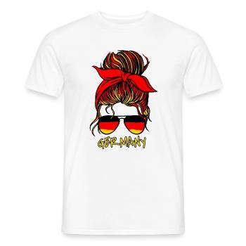 Deutsches Mädchen German Girl Deutschland Flagge - Männer T-Shirt - Weiß - Vorne - AI Model Male 178 dark (178cm)