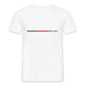 Portugal - drapeau national en tant que bandes - T-shirt homme - blanc - Devant - AI Model Male 178 dark (178cm)