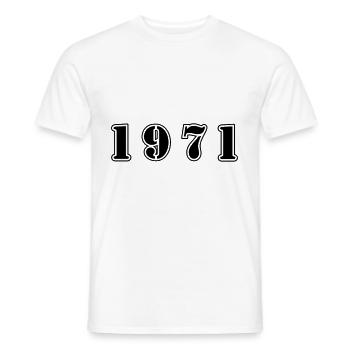 1971 anniversaire - T-shirt homme - blanc - Devant - AI Model Male 178 dark (178cm)