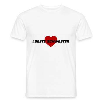 Beste Schwester Herz Liebe - Männer T-Shirt - Weiß - Vorne - AI Model Male 178 dark (178cm)