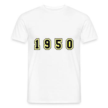 Numéro de l’année 1950 - T-shirt homme - blanc - Devant - AI Model Male 178 dark (178cm)