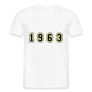 1963 Year Number - Men's T-Shirt - white - Front - AI Model Male 178 dark (178cm)