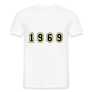 1969 Year Number - Men's T-Shirt - white - Front - AI Model Male 178 dark (178cm)