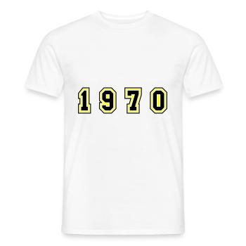 Numéro de l’année 1970 - T-shirt homme - blanc - Devant - AI Model Male 178 dark (178cm)