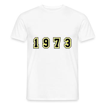 Numéro de l’année 1973 - T-shirt homme - blanc - Devant - AI Model Male 178 dark (178cm)