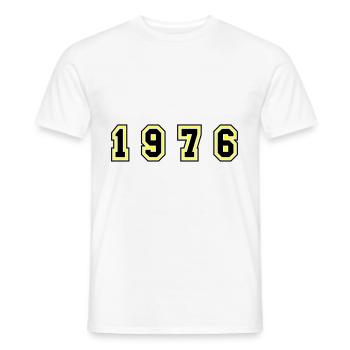 Numéro de l’année 1976 - T-shirt homme - blanc - Devant - AI Model Male 178 dark (178cm)