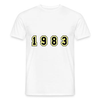 1983 Year Number - Men's T-Shirt - white - Front - AI Model Male 178 dark (178cm)