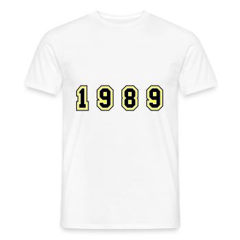 Numéro de l’année 1989 - T-shirt homme - blanc - Devant - AI Model Male 178 dark (178cm)