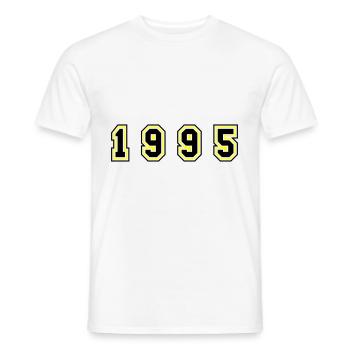 1995 Year Number - Men's T-Shirt - white - Front - AI Model Male 178 dark (178cm)