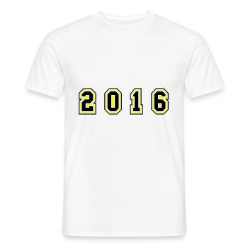 2016 Year Number - Men's T-Shirt - white - Front - AI Model Male 178 dark (178cm)