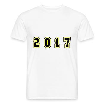 2017 Jahr Zahl - Männer T-Shirt - Weiß - Vorne - AI Model Male 178 dark (178cm)