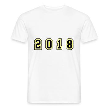 2018 Year Number - Men's T-Shirt - white - Front - AI Model Male 178 dark (178cm)