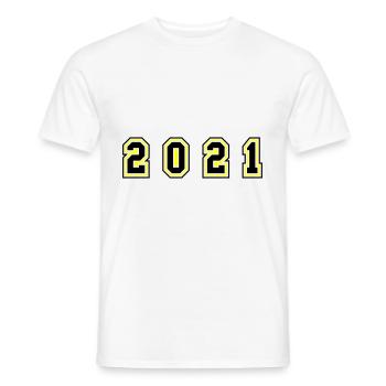 2021 Year Number - Men's T-Shirt - white - Front - AI Model Male 178 dark (178cm)