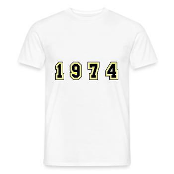 1974 Year Number - Men's T-Shirt - white - Front - AI Model Male 178 dark (178cm)