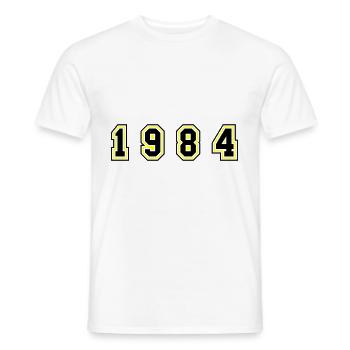 Numéro de l’année 1984 - T-shirt homme - blanc - Devant - AI Model Male 178 dark (178cm)