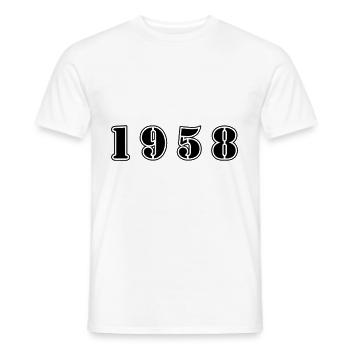 1958 year birthday - Men's T-Shirt - white - Front - AI Model Male 178 dark (178cm)