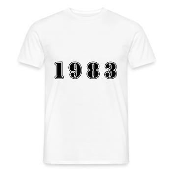 1983 anniversaire - T-shirt homme - blanc - Devant - AI Model Male 178 dark (178cm)