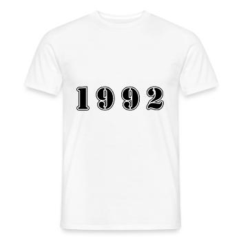 1992 year birthday - Men's T-Shirt - white - Front - AI Model Male 178 dark (178cm)