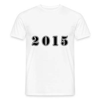 2015 year birthday - Men's T-Shirt - white - Front - AI Model Male 178 dark (178cm)