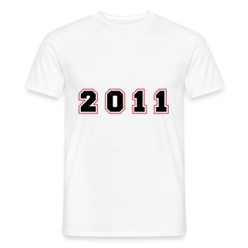 Numéro de l’année 2011 - T-shirt homme - blanc - Devant - AI Model Male 178 dark (178cm)