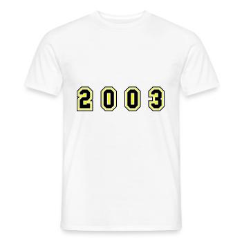 2003 Year Number - Men's T-Shirt - white - Front - AI Model Male 178 dark (178cm)