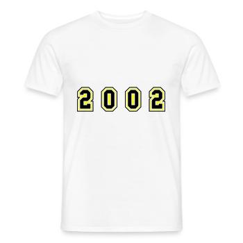 Numéro de l’année 2002 - T-shirt homme - blanc - Devant - AI Model Male 178 dark (178cm)