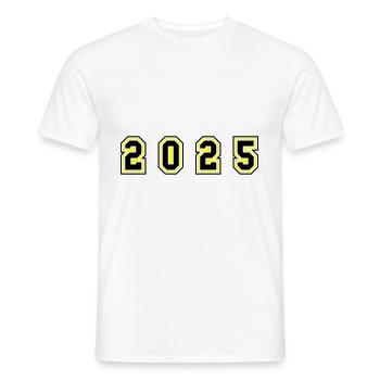 2025 Jahr Zahl - Männer T-Shirt - Weiß - Vorne - AI Model Male 178 dark (178cm)