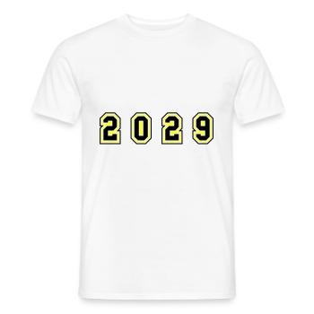 2029 Year Number - Men's T-Shirt - white - Front - AI Model Male 178 dark (178cm)