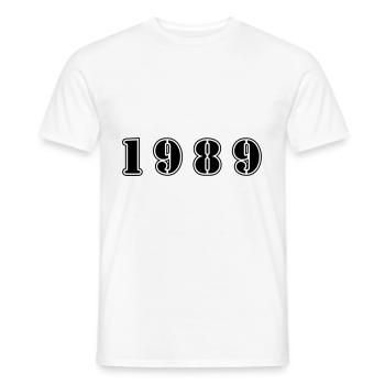 1989 Jahr Geburtstag - Männer T-Shirt - Weiß - Vorne - AI Model Male 178 dark (178cm)