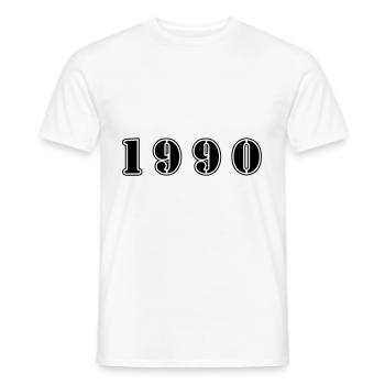 1990 year birthday - Men's T-Shirt - white - Front - AI Model Male 178 dark (178cm)