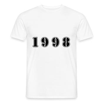 1998 year birthday - Men's T-Shirt - white - Front - AI Model Male 178 dark (178cm)