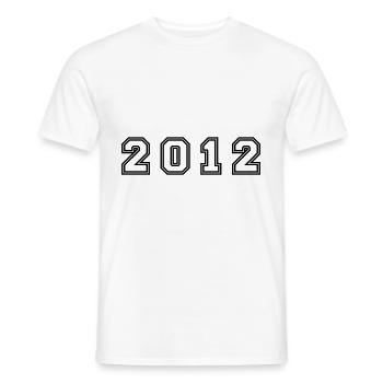 Numéro de l’année 2012 - T-shirt homme - blanc - Devant - AI Model Male 178 dark (178cm)