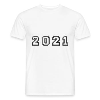 2021 Year Number - Men's T-Shirt - white - Front - AI Model Male 178 dark (178cm)