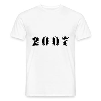 Anniversaire 2007 - T-shirt homme - blanc - Devant - AI Model Male 178 dark (178cm)