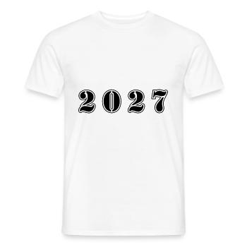 2027 year birthday - Men's T-Shirt - white - Front - AI Model Male 178 dark (178cm)