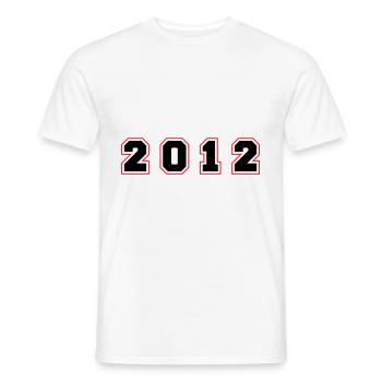 Numéro de l’année 2012 - T-shirt homme - blanc - Devant - AI Model Male 178 dark (178cm)