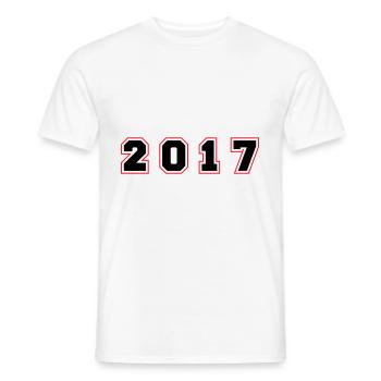 2017 Jahr Zahl - Männer T-Shirt - Weiß - Vorne - AI Model Male 178 dark (178cm)