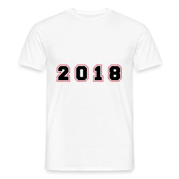 2018 Year Number - Men's T-Shirt - white - Front - AI Model Male 178 dark (178cm)