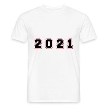 2021 Year Number - Men's T-Shirt - white - Front - AI Model Male 178 dark (178cm)