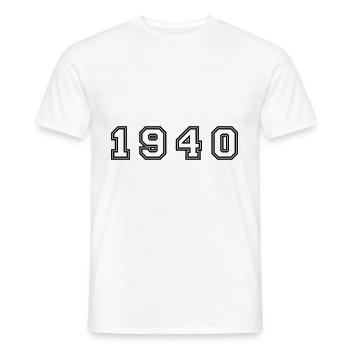Numéro de l’année 1940 - T-shirt homme - blanc - Devant - AI Model Male 178 dark (178cm)
