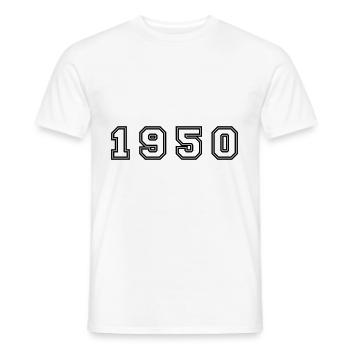 Numéro de l’année 1950 - T-shirt homme - blanc - Devant - AI Model Male 178 dark (178cm)
