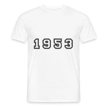 1953 Jahr Zahl - Männer T-Shirt - Weiß - Vorne - AI Model Male 178 dark (178cm)