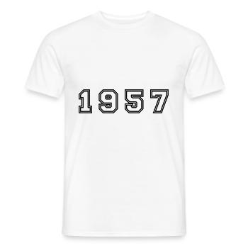 Numéro de l’année 1957 - T-shirt homme - blanc - Devant - AI Model Male 178 dark (178cm)