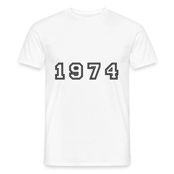 1974 Year Number - Men's T-Shirt - white - Front - AI Model Male 178 dark (178cm)