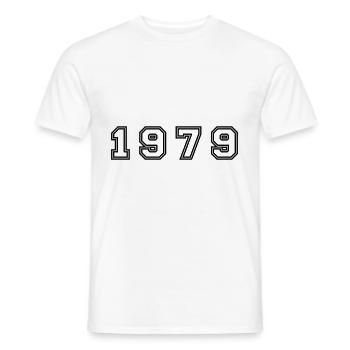 Numéro de l’année 1979 - T-shirt homme - blanc - Devant - AI Model Male 178 dark (178cm)