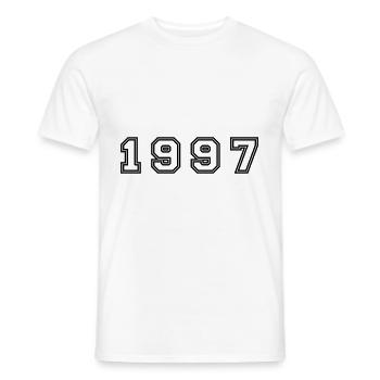1997 Jahr Zahl - Männer T-Shirt - Weiß - Vorne - AI Model Male 178 dark (178cm)