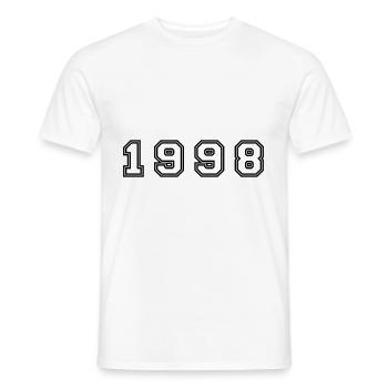 Numéro de l’année 1998 - T-shirt homme - blanc - Devant - AI Model Male 178 dark (178cm)