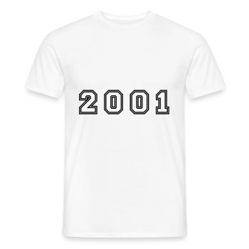 Numéro de l’année 2001 - T-shirt homme - blanc - Devant - AI Model Male 178 dark (178cm)